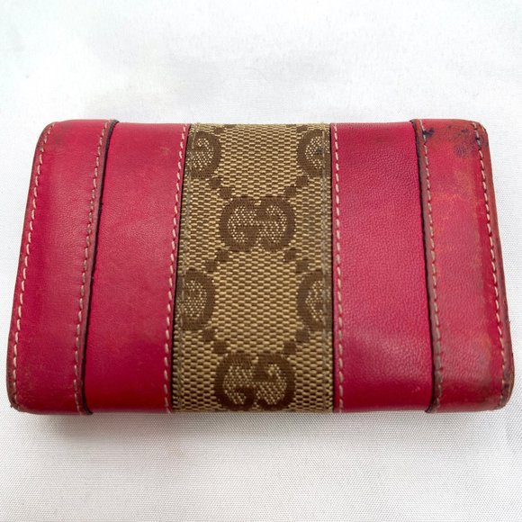 Authentic Gucci Red calf Leather/canvas Key Case in the box - Picture 10 of 13
